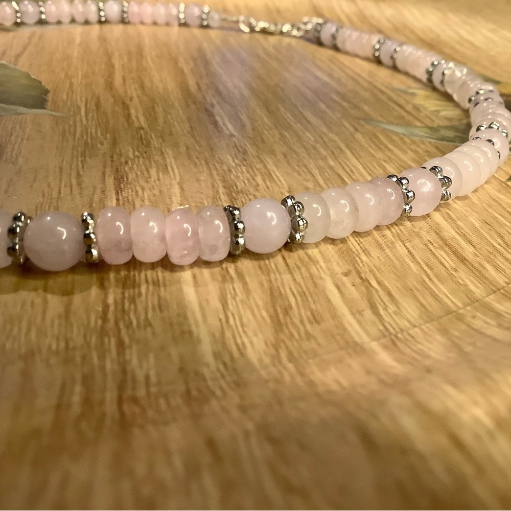 Beaded necklace for her handmade rose Quartz amethyst necklace empath - Picture 5 of 5